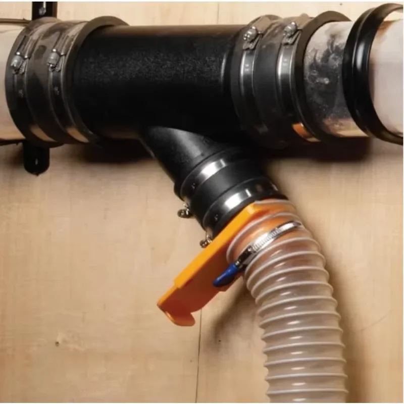 موصل الكفة المرنة للتحكم في الغبار المطاطي - مع مشابك خرطوم لمنافذ الأنابيب وجمع الغبار وفلتر الكربون وتهوية الأنابيب الصلبة