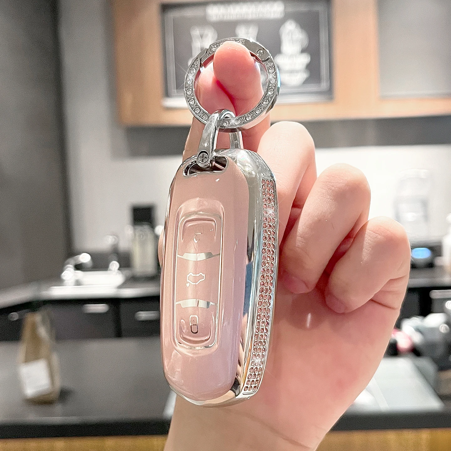 الراقية الجانب الماس لجيلي أطلس بويو NL3 EX7 SUV GT GC9 Emgrand X7 Borui الذكية عن بعد حافظة مفاتيح السيارة فوب الملحقات #3