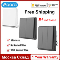 Aqara E1 Wall Switch Smart Wireless Switch Zigbee 3.0 Neutral Zero Fire Wire Light Switch Work with Xiaomi MiHome Apple Homekit