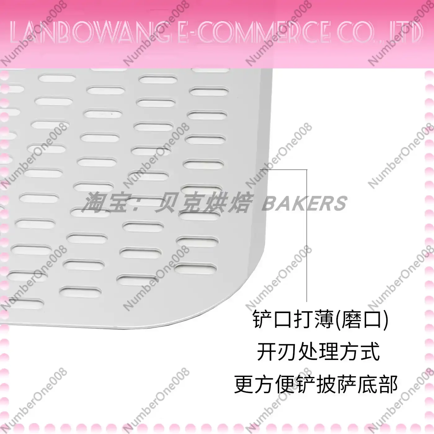2026 18 Inch - 20 Inch square Perforated Aluminum Shovel Super Large Pizza Turning Peel With Detachable Long Handle