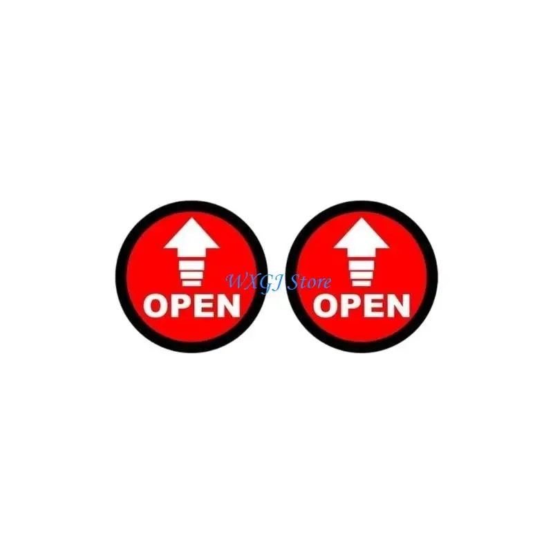 37JE Car Door Opening Reminder Sticker with Visible OPEN Lettering, PVC Label for Vehicle Door-Opening Awareness Use