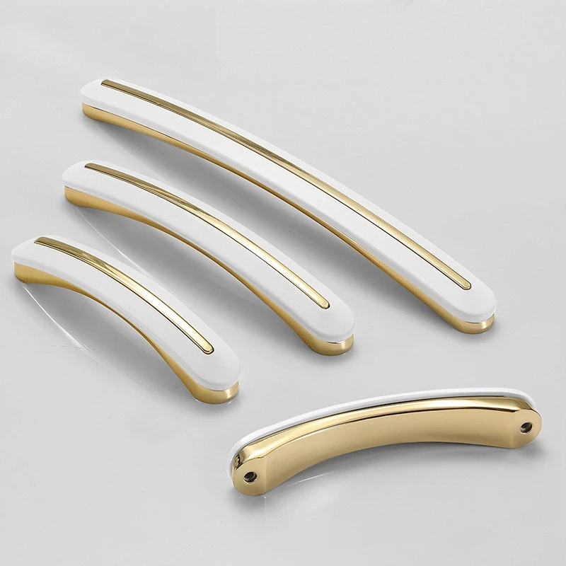 مقابض درج خزانة الأثاث مقابض المطبخ لمقبض الخزانة درج الباب الأثاث مقبض المطبخ الأجهزة البساطة الذهبية #2