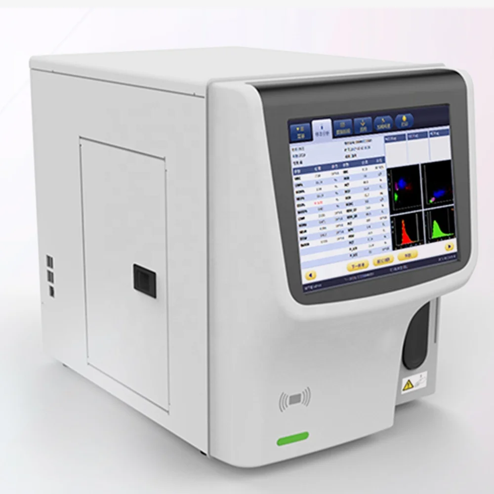 Instrumentos analíticos clínicos de contador de células de 5 partes, máquina de prueba de sangre Diff CBC totalmente automatizada, Analizador automático de Hematología