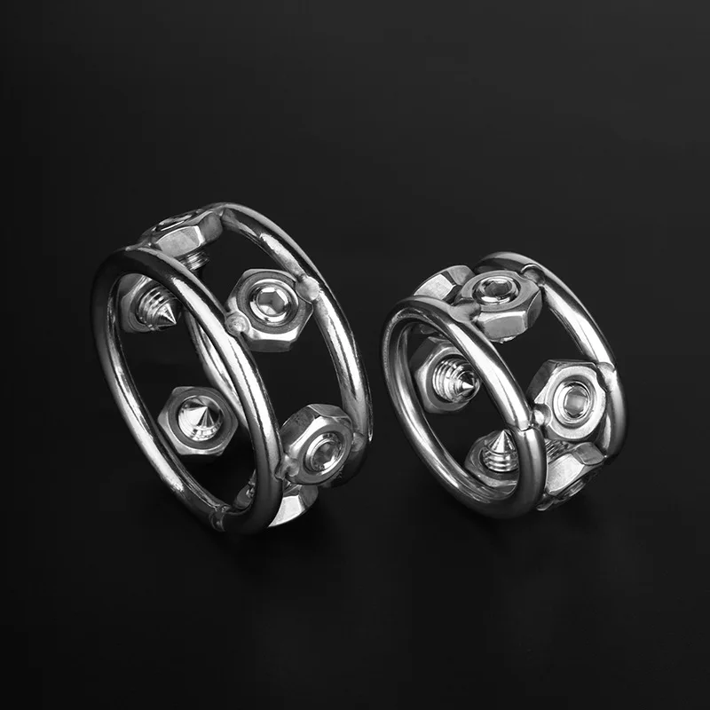 Adjustable Spike Penis Rings Male Chastity Cage Adults Sexy Toys For Men Masturbators Cocking Stimulate Scrotum Cock Enlargement image 2