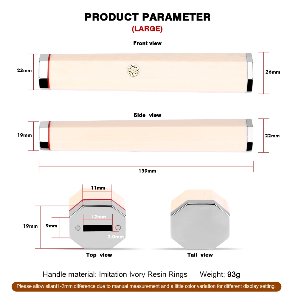 Japanese Ivory-Look Resin Octagonal Handle Ergonomic Chef's Knife Handle Sharp Blade Cooking Knife Kitchen Knife DIY Accessories