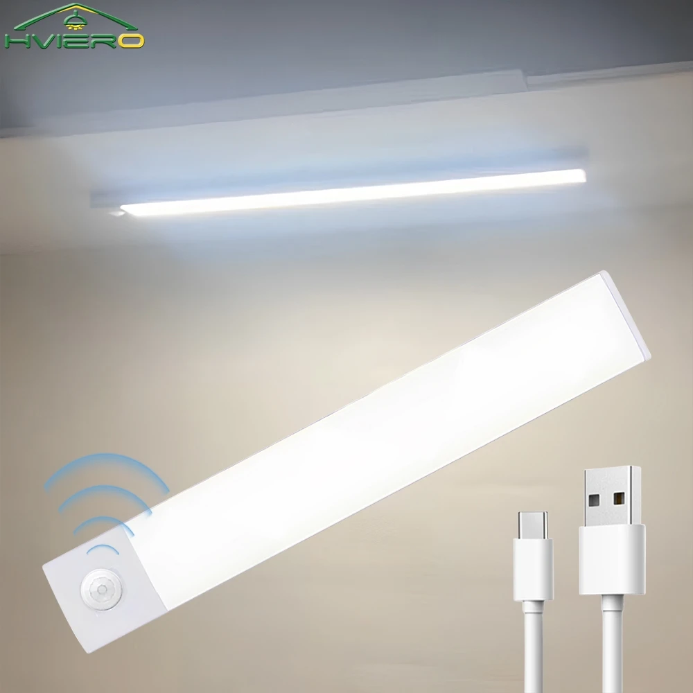 

Motion Sensor Night Light USB Rechargeable Wireless Lamp Under Cabinet Led Lights for Kitchen Cabinet Bedroom Wardrobe Lighting