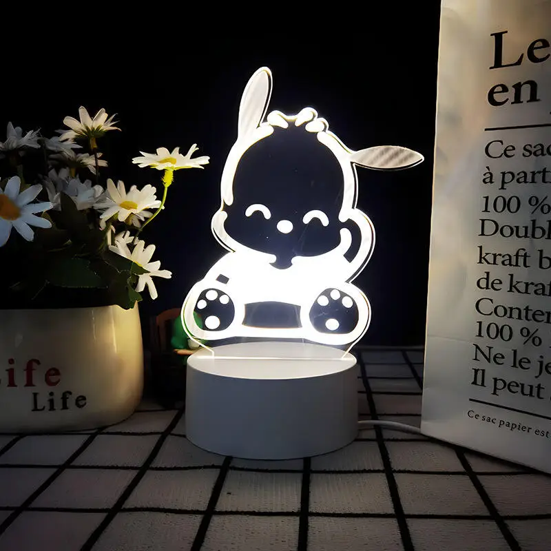 Sanrio Hello Kitty 3D Night Light Kawaii Anime Fashion Colorful Atmosphere Desk Lamp Desktop Small Ornament Study Lamp New Style
