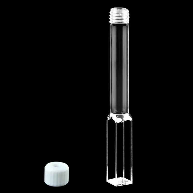 1PC 10mm quartz fluorescent long screw cuvette with tube