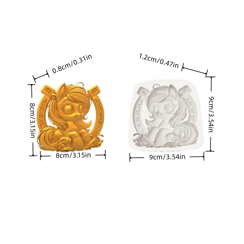 Cute Little Pony Silicone Mold with Fluffy Mane Detail Design, Mold for Making Fondant Cakes and Chocolate Desserts
