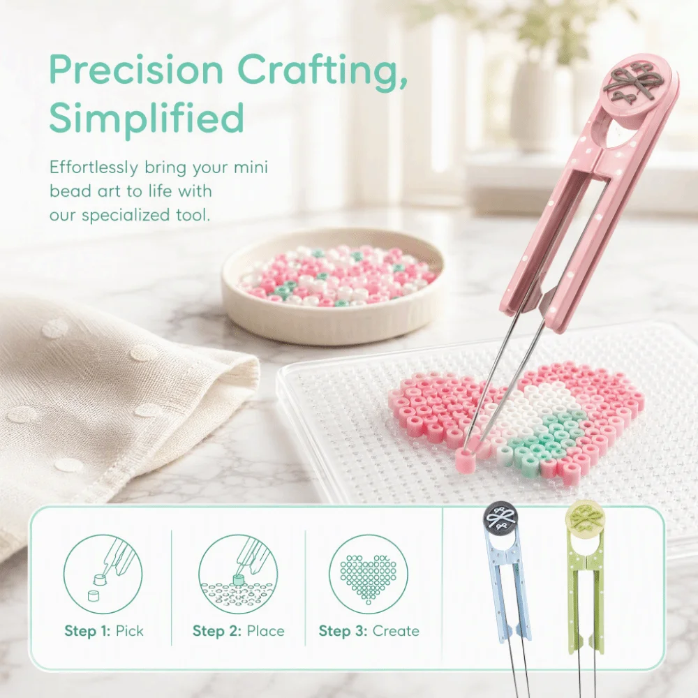 Wave Point Fuse Beads Tool Set 2.6mm Double Needle Pen Hama Beads Accessories Smooth Non Jamming DIY Perler Beads Tweezers