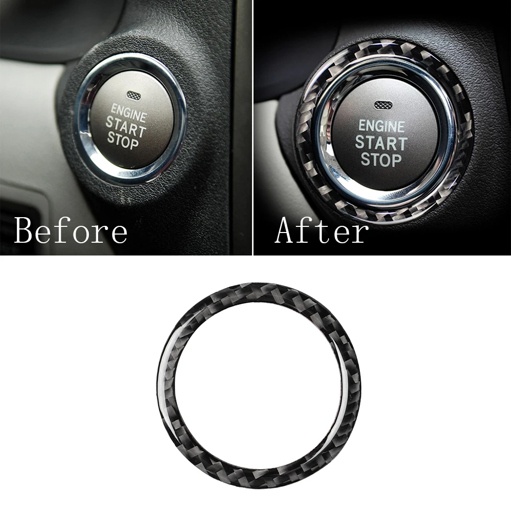 Engine Start Stop Switch Button Decorative Trim Decal Sticker for IS IS250 300 350C 2006- 2012 Car Accessories Carbon Fiber