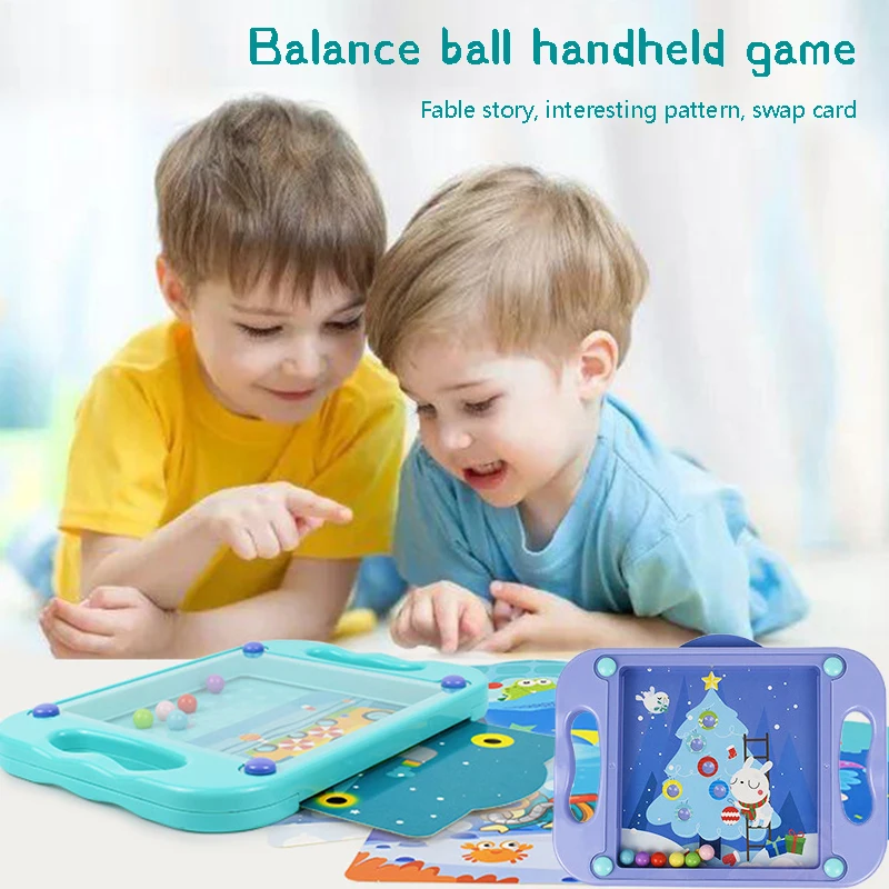 ของเล่นลูกบอลเขาวงกตแบบถือมือ เกมปริศนาพักผ่อนที่น่าสนใจ ของเล่นพกพาคลายเครียด เสริมพัฒนาการสำหรับเด็ก