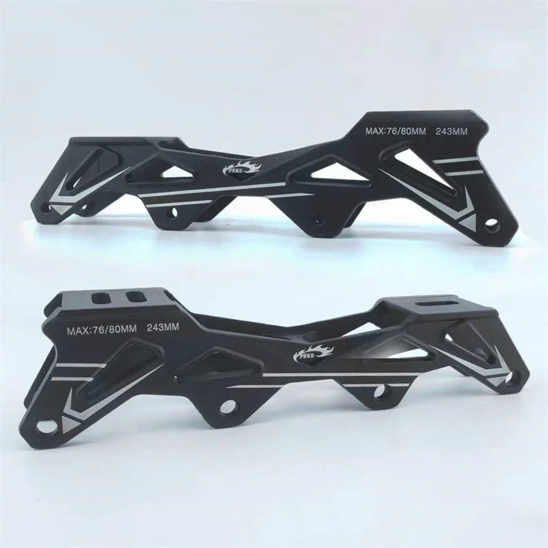 Quadro de patins 243 231mm, chassi de patins em linha, quadros planos de liga de alumínio para rodas de 76-80mm / 4x80mm, slalom slide skate