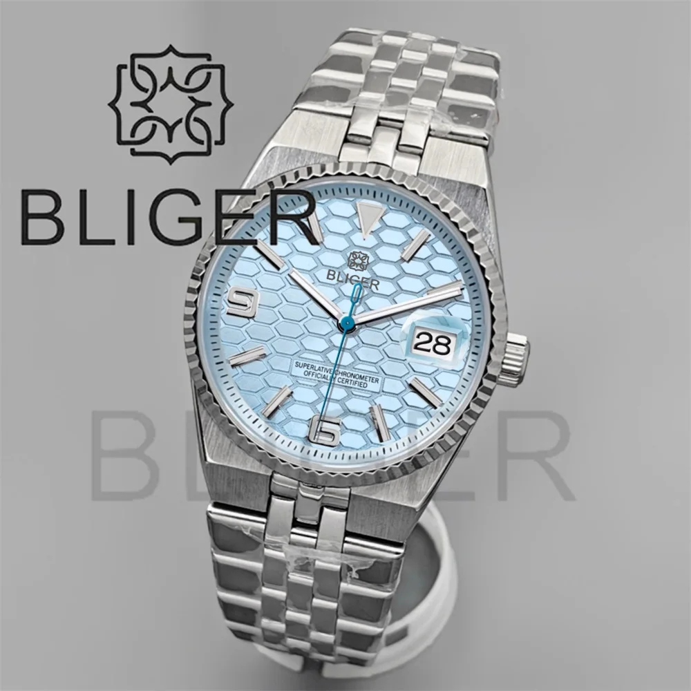

BLIGER 36 мм 40 мм Роскошные часы в стиле посадки для мужчин NH35 механический механизм кольцо с главой водостойкое сапфировое стекло светящееся