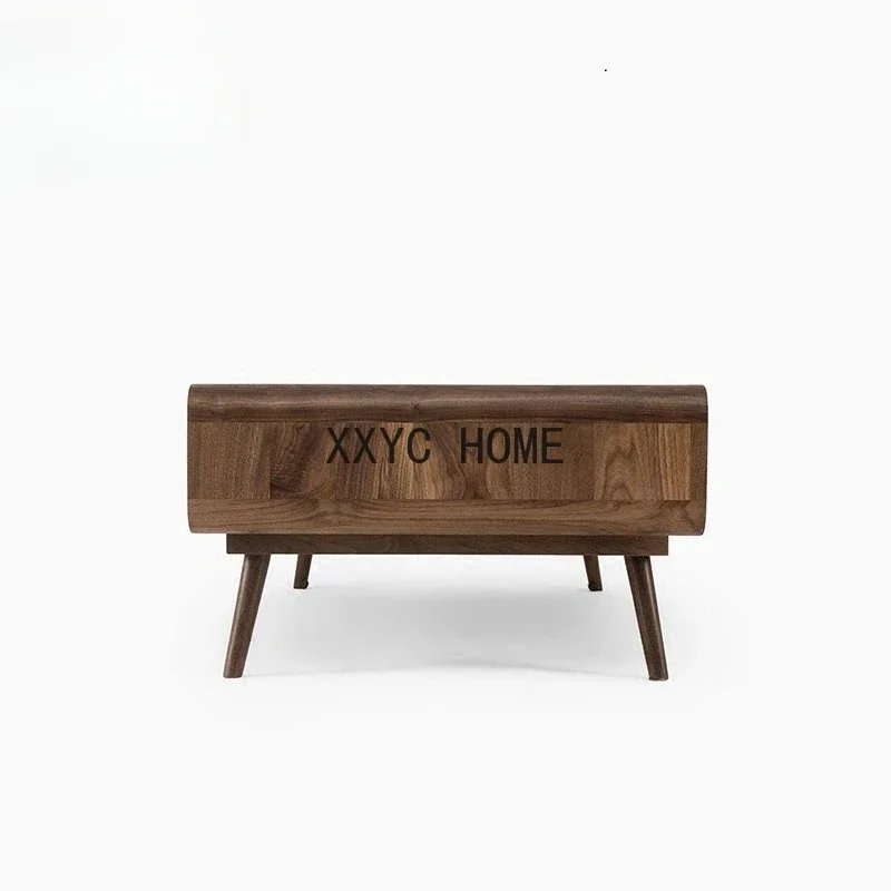 Zwarte Walnoot Massief Hout Thee, Moderne En Eenvoudige Woonkamer, Kleine Eenheid Theetafel, Hout Wax Olie