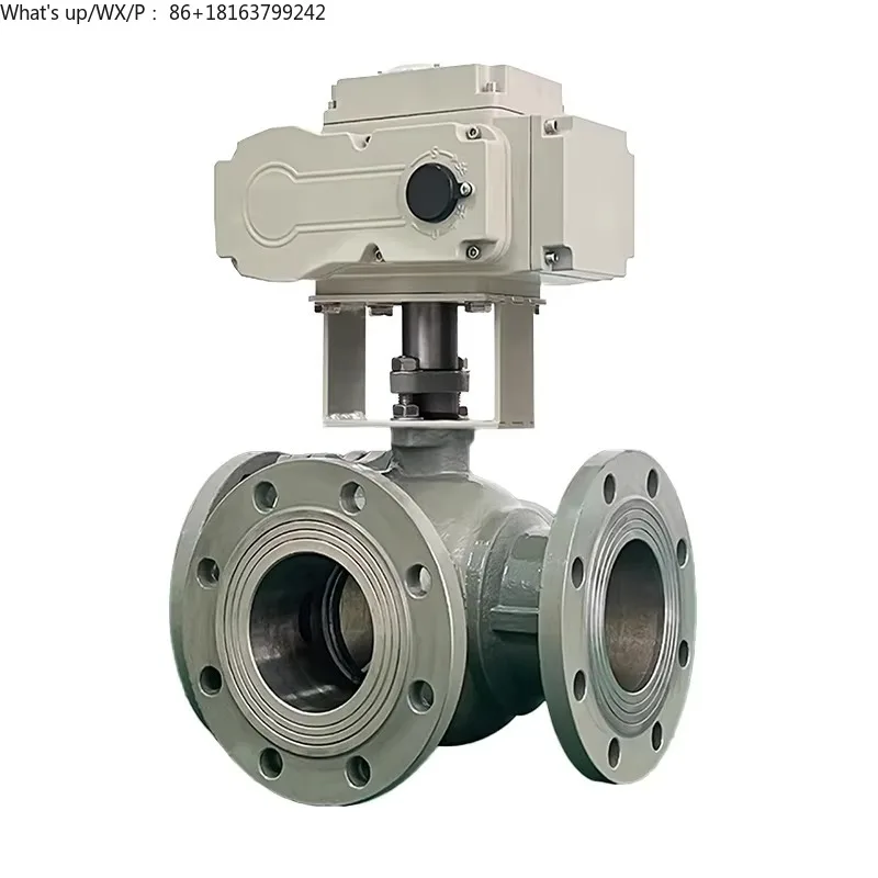 

DN65 Electric 3-way Flange Ball Valve Cast Steel T/L-type Reversing Cut-off Diversion Regulating Flow Electric Ball Valve
