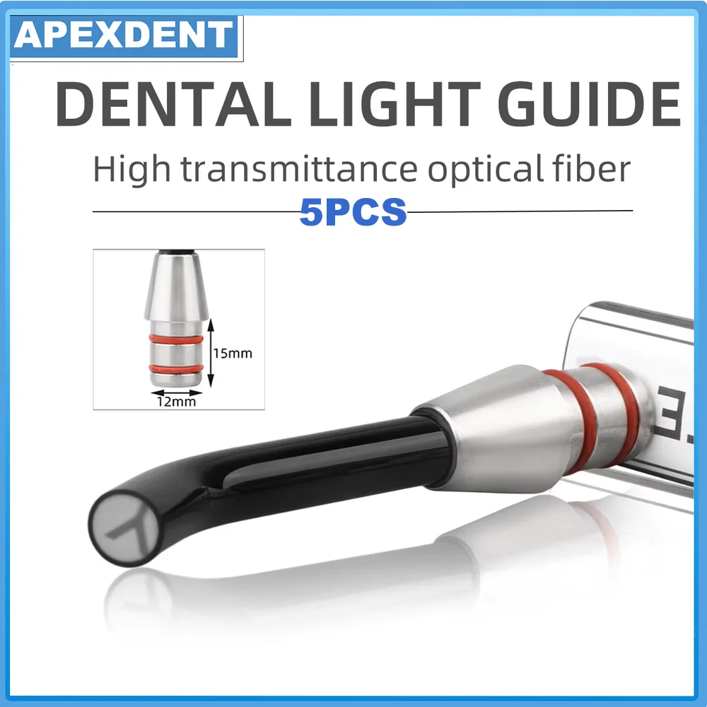5Pcs 15mm*12mm Dental LED Curing Light Guide Tips For Dental Cure Lamp Universal Optical Fiber Rod Tips Dentistry Equipments