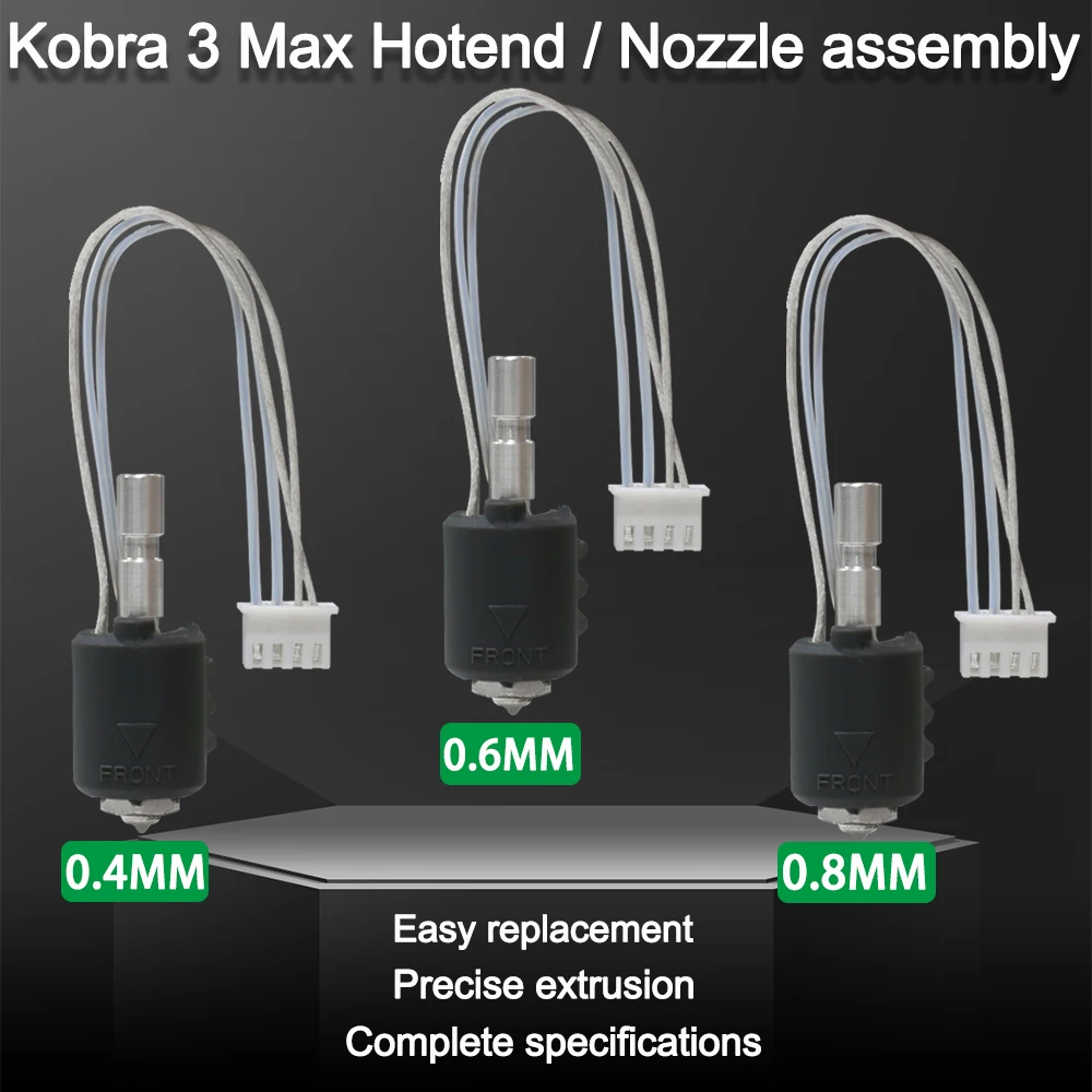 

Для Anycubic Kobra 3 Max сопло Hotend Kobra 3 Max Combo быстросменное сопло из закаленной стали 0,4 0,6 0,8 Kobra 3 Max аксессуары
