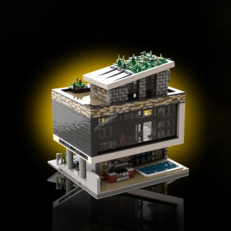 MOC Modulare Sesto Elemente Mattoni Creative City Street View Modello Architettura Building Block Fai da te Bambini Assemblaggio Giocattoli presenti