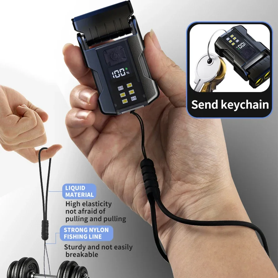 Mini Protable LED Flashlight Pocket 7 Lighting Modes USB Rechargeable Torch Multi-Functional EDC Hat Clip Keychain Lantern