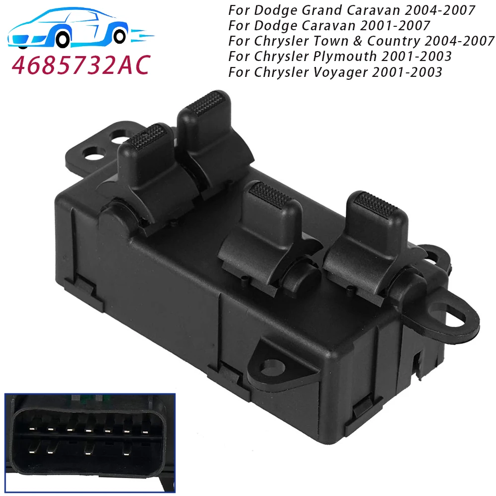 11 Pins For Dodge Grand Caravan Chrysler Town & Country Plymouth Voyager Front Left Car Power Window Switch 4685732AC 4685732AB