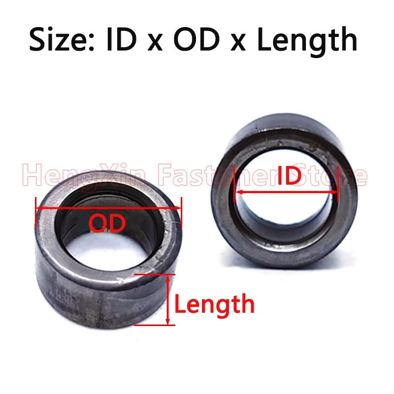 ID 8-20mm A3 Carbon Steel Bushing Washer Gasket Weldable Unthreaded Round Hollow Standoff Spacer Sleeve OD 10-28mm Length 4-54mm