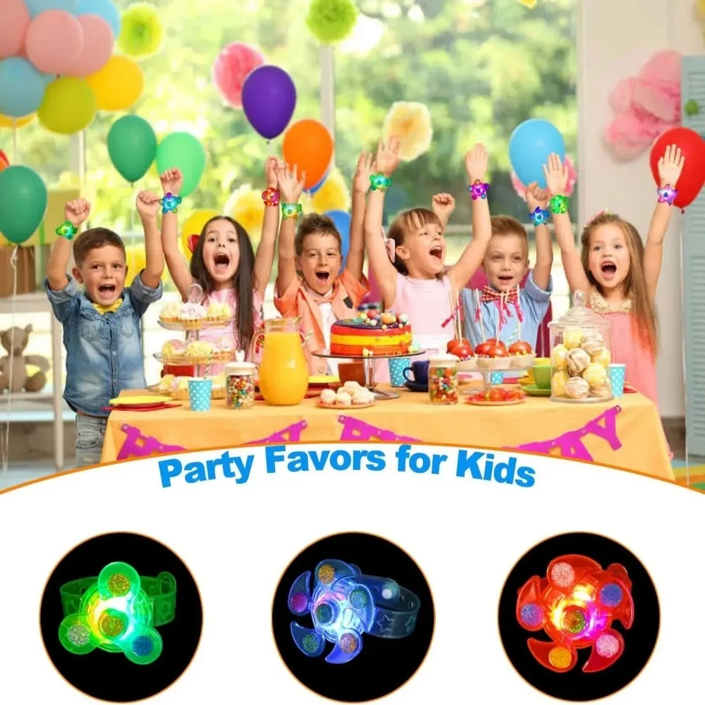 6/12 Pcs Fun LED Luminous Watch Gyro Toys for Kids Birthday Party Baby Shower Gifts Wedding Guest Gifts Christmas Carnival Gifts