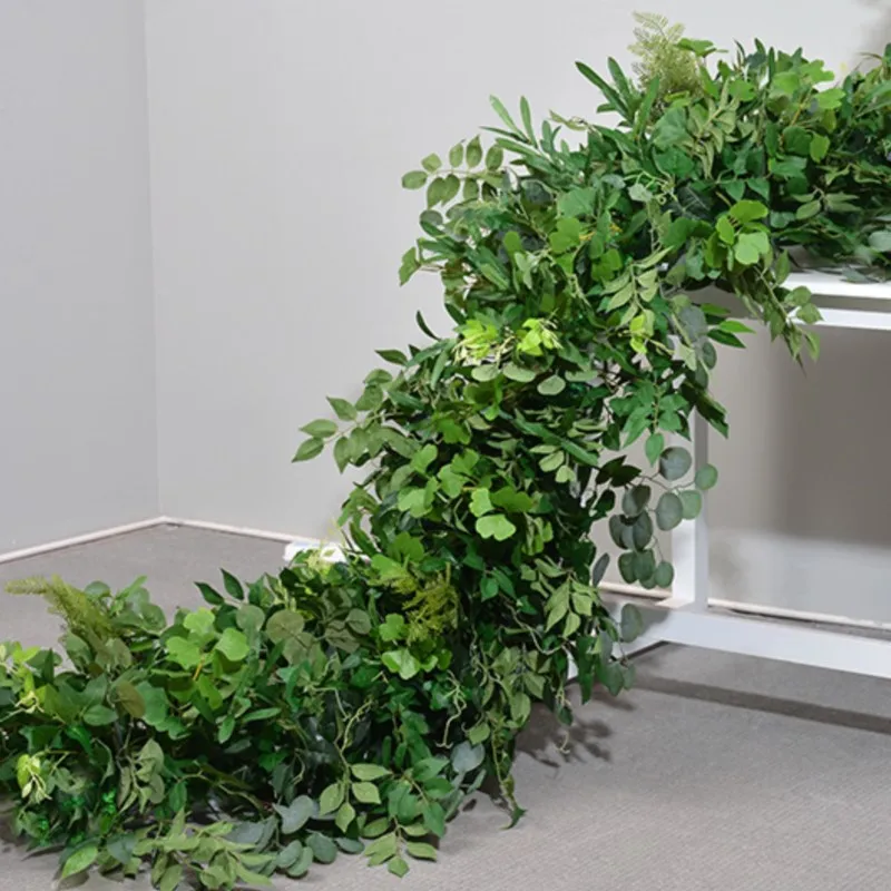 Uflower الخضرة النبات الزفاف الديكور الطريق الرائدة ديكور الجدول كرة زهرية في الهواء الطلق النباتات الاصطناعية تشكيلة صف الزهور #3