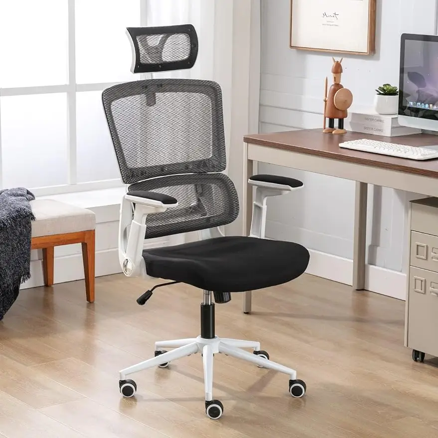 

Height-Adjustable Office Chair Ergonomic Office Chair High Back Mesh Computer Chair with Lumbar Support Swivel Rolling wit