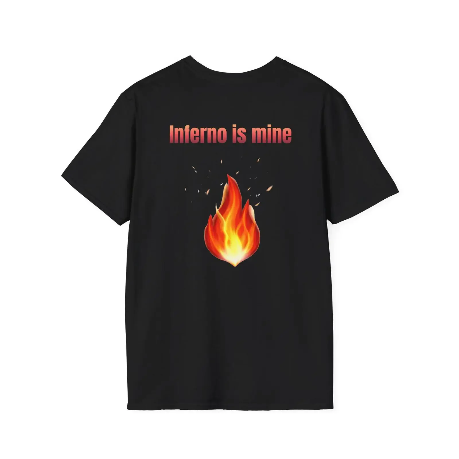 Inferno Is Mine flame graphic T Shirt bold statement streetwear unisex fire design vintage Washed Soft designer clothes
