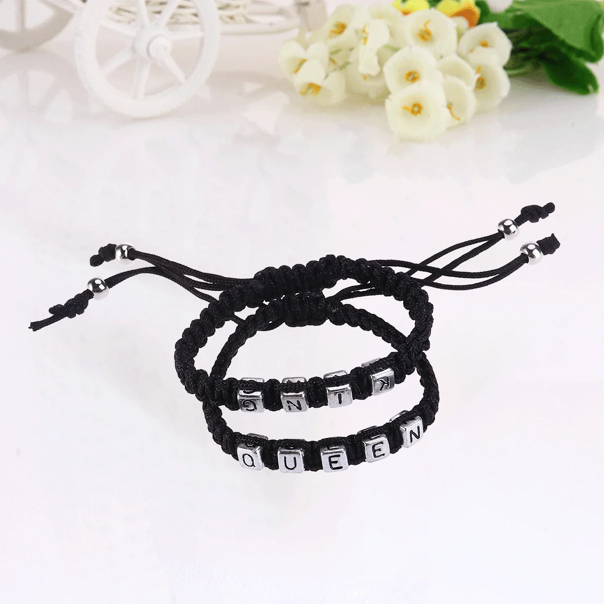 مجموعة أساور للأزواج مكونة من قطعتين من أساور العشاق المصنوعة يدويًا خفيفة الوزن ومتينة وتصميم رائع هدية مثالية لصديقها #3