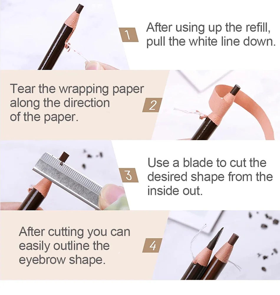 5 stücke Professionelle Microblading Bleistift Permanent Augenbraue Bleistift Tattoo Wasserdicht Kunst Tönung Make-Up Augenbraue Stift Enhancer Kosmetik – Detail 5