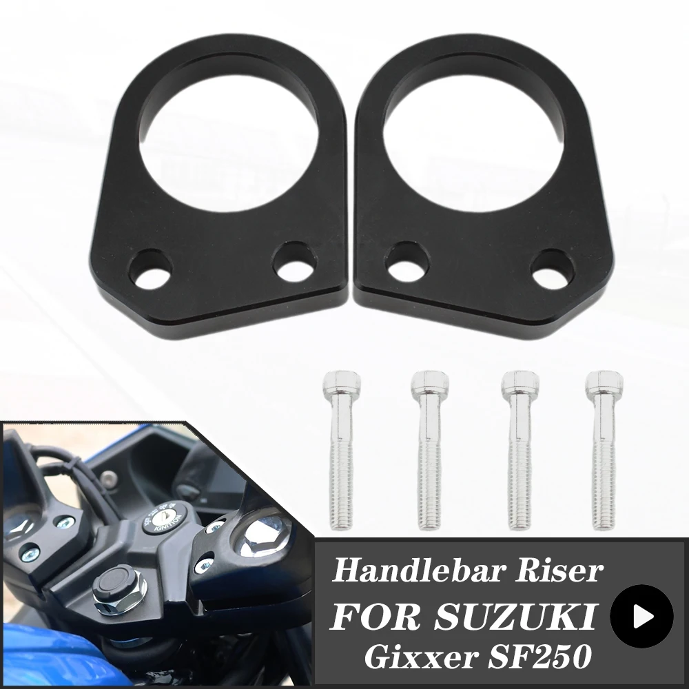 FOR SUZUKI Gixxer SF250 250SF 2020- Motorcycle Handlebar Riser Spacer Clamp HANDLE BAR Lifting 10mm Black Aluminum Gixxer SF 250