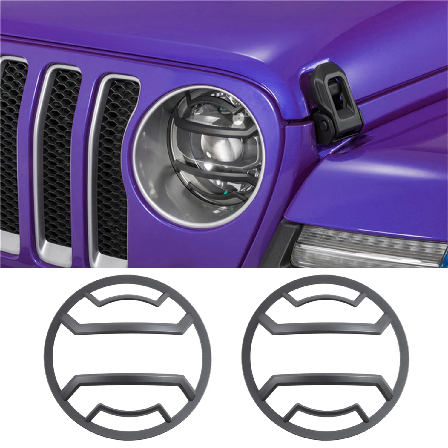 

Headlamp Head Light Guards For Jeep Wrangler JL JLU Rubicon Sport Sahara JT 2018-2023 Headlight Cover Protector Chromium Styling