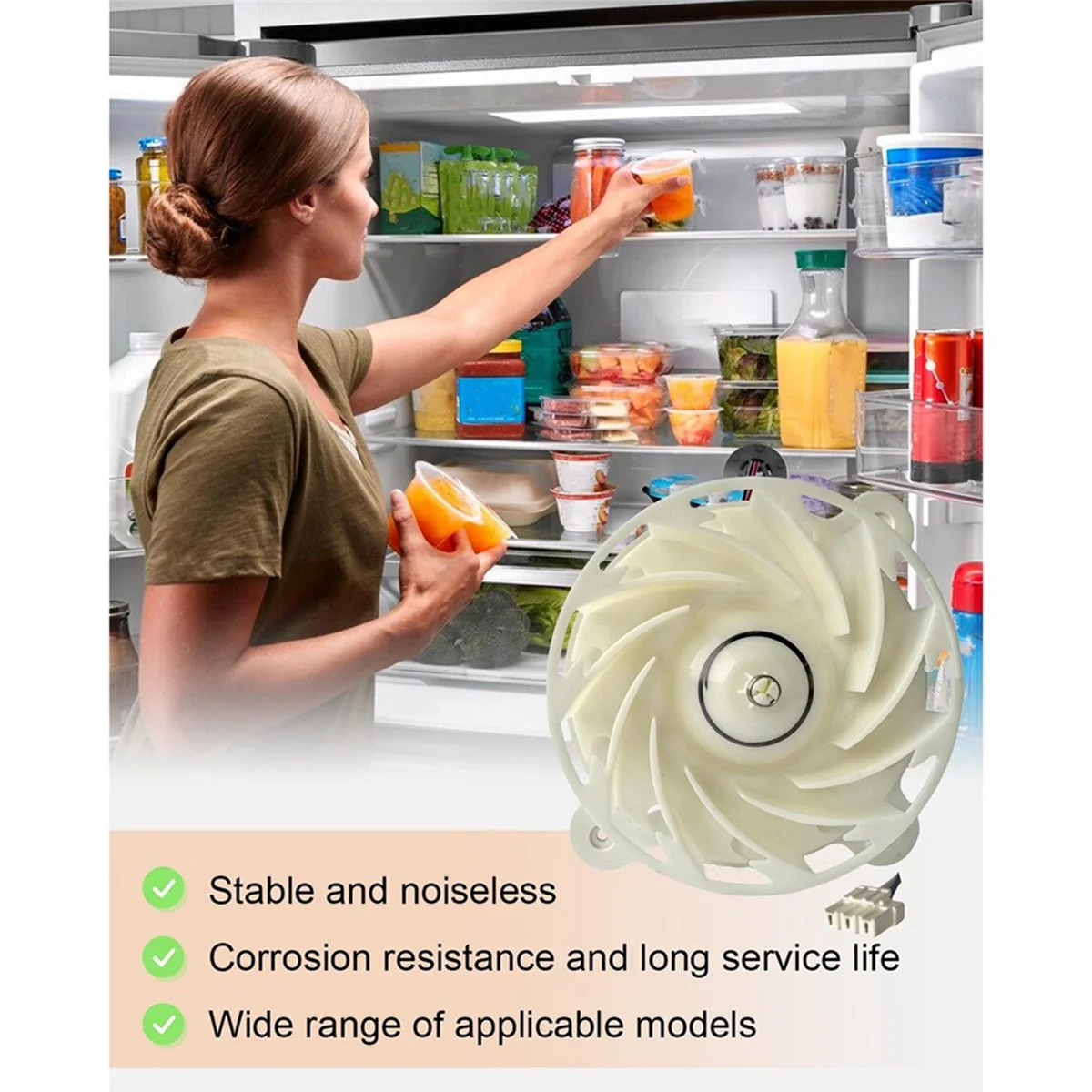 ABKB DA31-00342A محرك مروحة تبخير الثلاجة للثلاجة يستبدل EAP125908994982090 ARES2130RA DC 12V