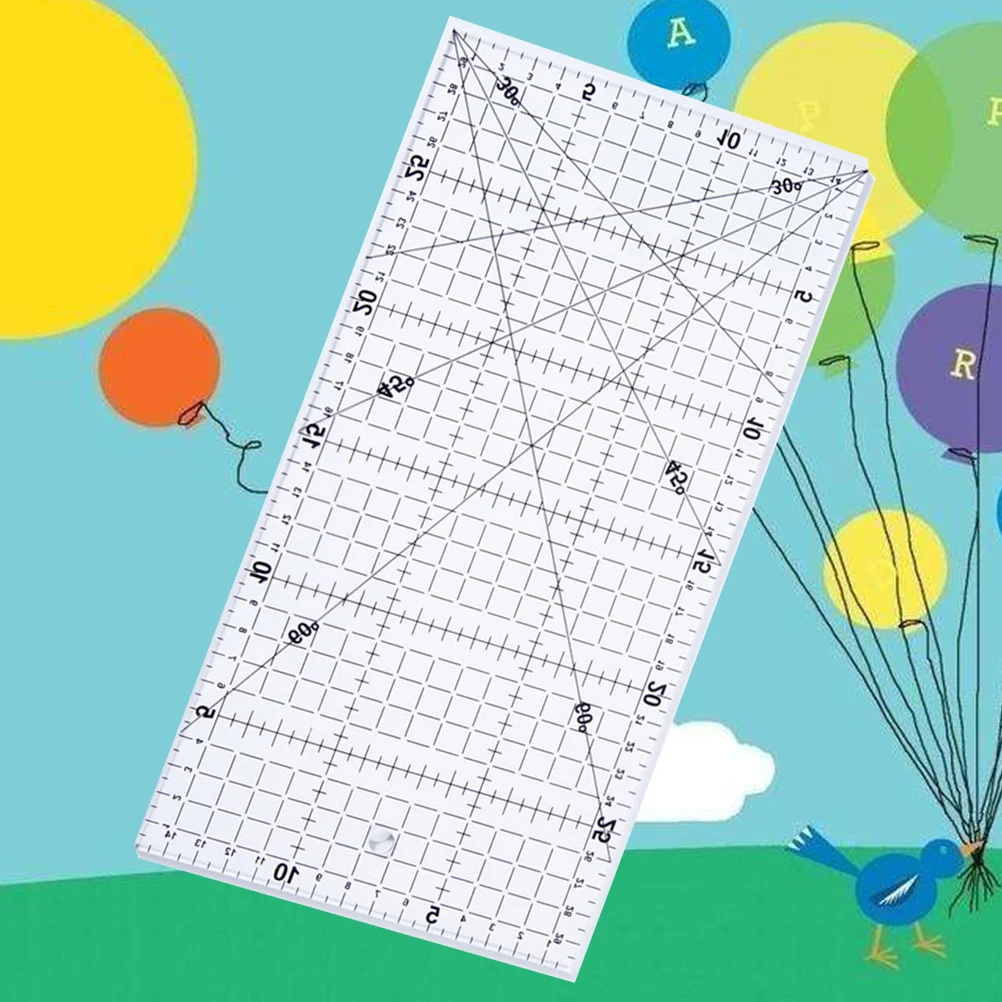 مسطرة مربعة من الأكريليك الأسود 15x30 سنتيمتر مسطرة خياطة شفافة عالية المتانة 30 45 60 درجة مؤشرات خط لصنع الملابس #4