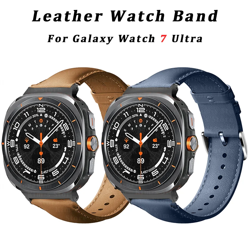 

Leather Watch Strap for Samsung Galaxy Watch 7 Ultra Smartwatch Band for Galaxy Watch Ultra 47mm Bracelet Belt Correa Accessorie