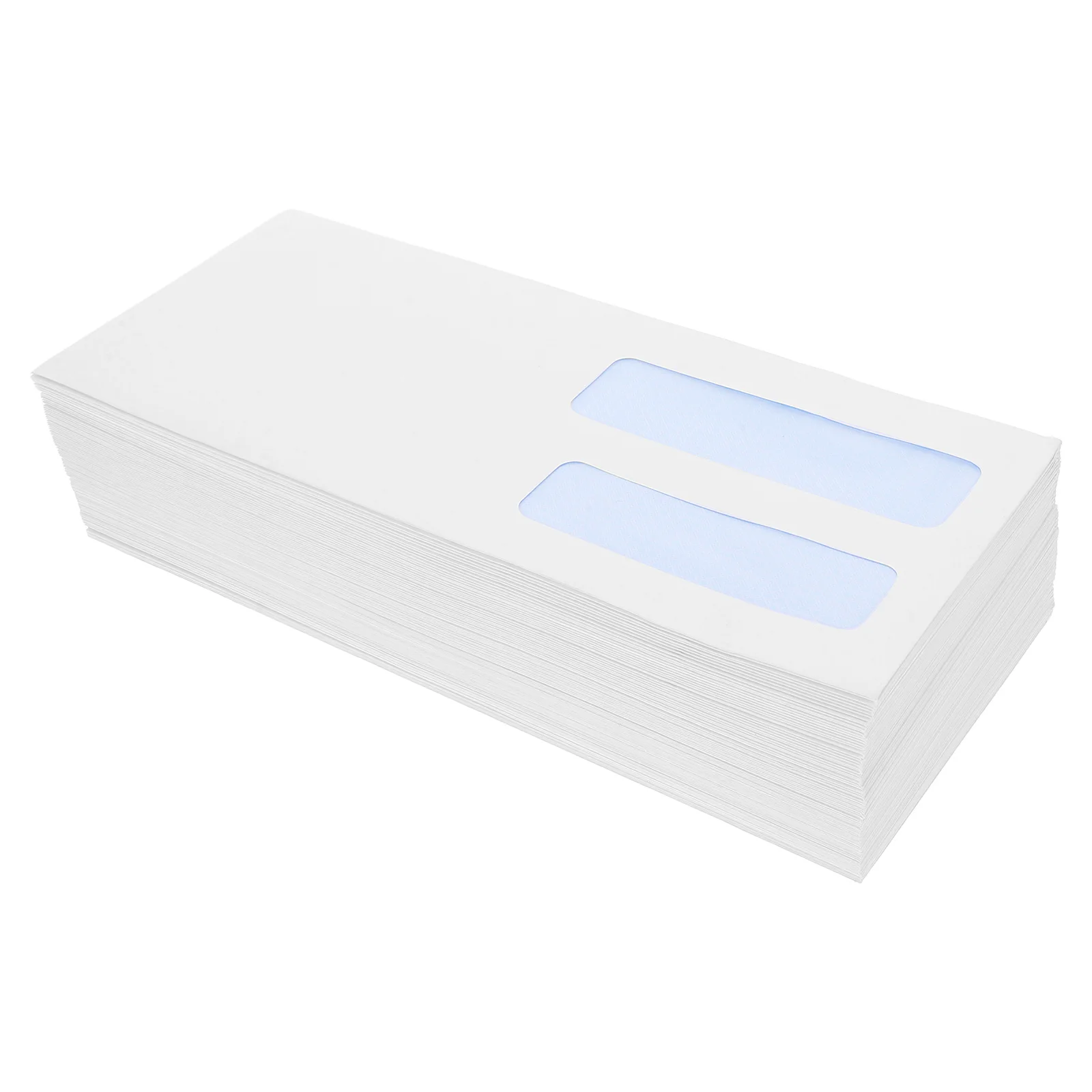

100pcs Business Envelopes Double Window Flip For Invoices Checks Document Mailing White Secure Statement
