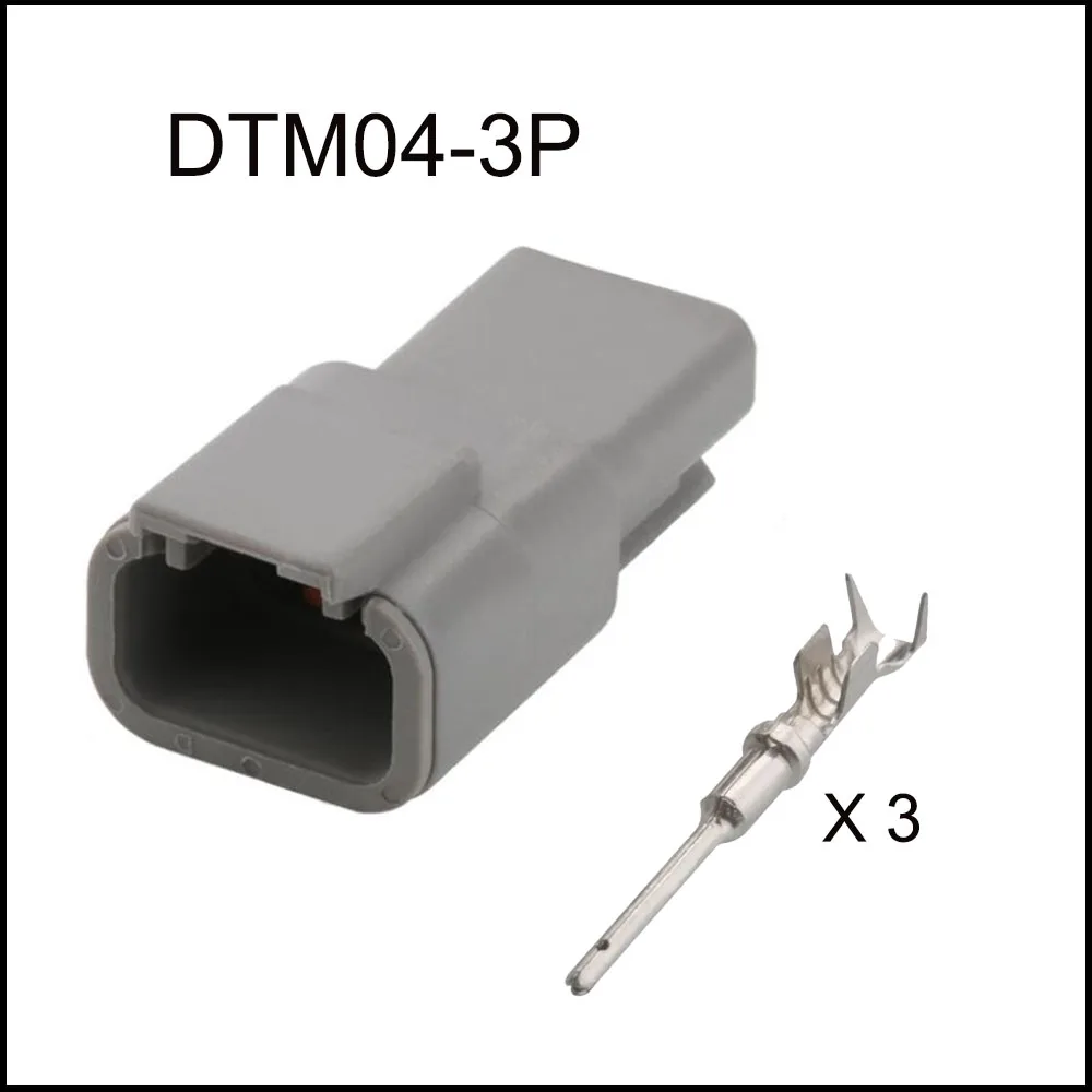 100set DTM06-3S DTM04-3P automotiveWaterproofconnector2pinfamale male cable Plug socket  Includes terminal seal