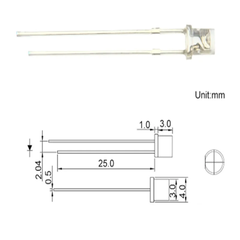 UV roxo Flat Top LED Light Beads, Grânulos de lâmpada de mergulho ultravioleta, Água limpa, Ultravioleta 20ma, 3V, 395nm a 400nm, 100PCs, 3mm