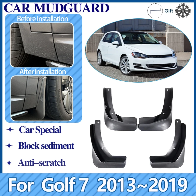 

Car Mudflap For Volkswagen VW Golf 7 Mk7 2013~2019 Mudguard Anti-splash Guards Mud Flaps Fender Mudflaps Auto Accessories 4 PCS