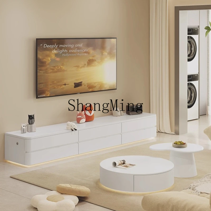 

DHY TV cabinet coffee table combination full drawer storage small apartment household simple wind