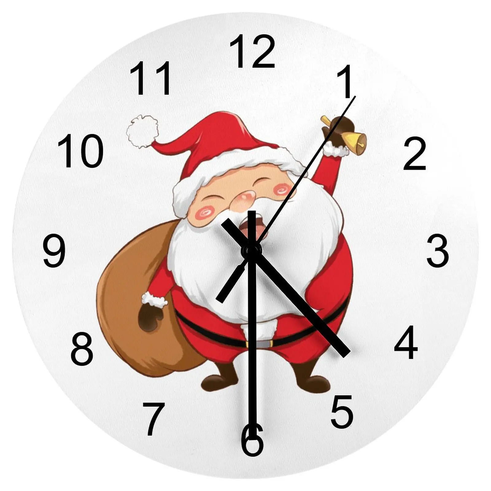 

Study Wall Clock Santa Claus Clocks 12 inch Silent Wooden Round Multicolor Patterned Fantasy