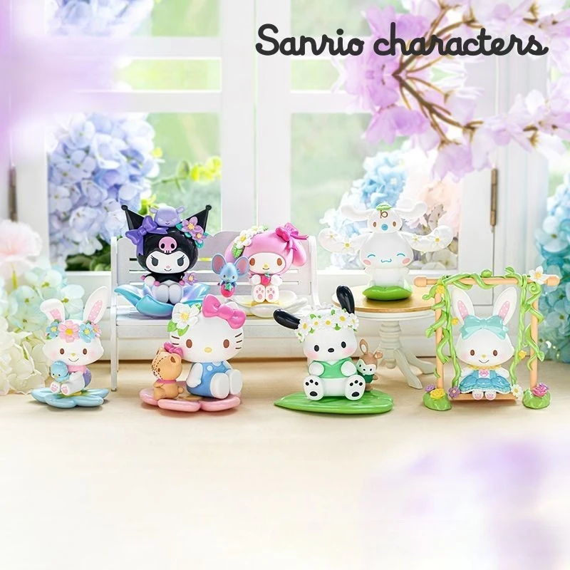 

Hello Kitty Sanrio Flower Series Blind Box Toy Figure Kawaii Collectible Birthday Gift Desktop exquisite ornaments