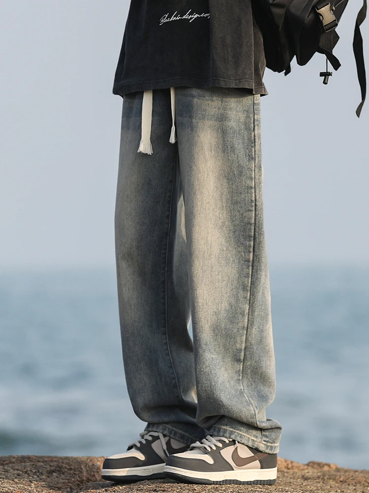 

Men's Straight Leg Jeans Autumn New Sle Trendy Brand Casual Loose Corduroy Wide Leg Pants Versatile Comfortable Cotton Blend