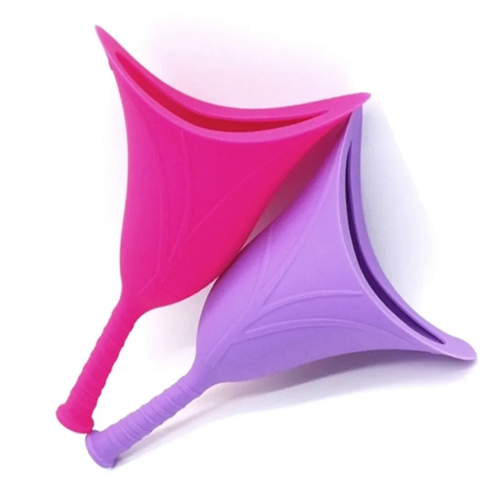 Female Travel Emergency Lady Standing Soft Silicone Urinal Collapsible Portable Funnel Urinal Girl Woman Mobile Toilet Urination