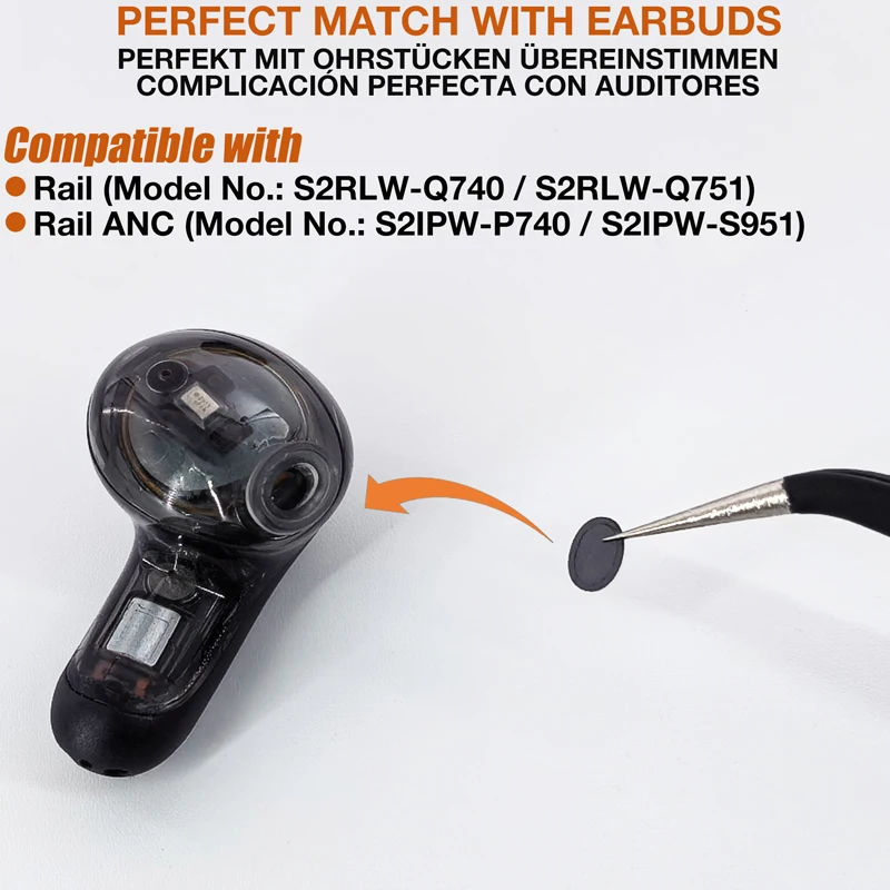 Earbud Dust Filter Mesh Replacement for Skullcandy Rail ANC/Rail / Dime 3 Wireless Earbuds, 10 Pieces