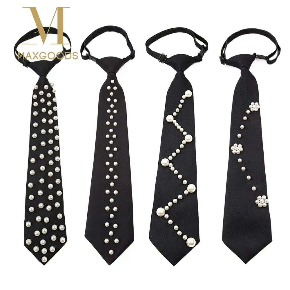 

Женский галстук-бабочка в стиле панк с ручным бисером, регулируемый галстук JK в консервативном стиле JK, модная элегантная уличная одежда