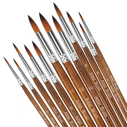 Premium 12-Piece Artist Paint Brush Set - Ultra-Durable Nylon Bristles for Acrylic, Watercolor, Oil & Body Painting