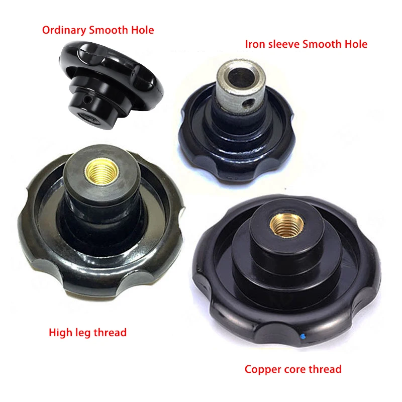 1Pcs M8 M10 M12 M16 CNC 3D Printer Bakelite Round Corrugated Handwheel Machine Tool Handle Six-Star Wave Wheel Hand Tighten Nuts